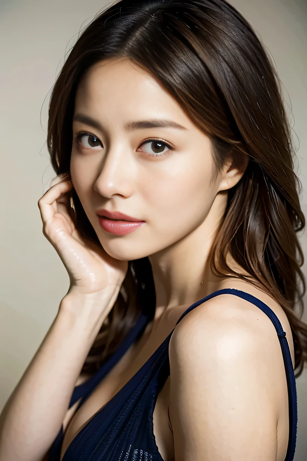 (highest quality,8K,masterpiece),anatomically correct,
Close-up of a woman in a blue dress with her hand on her face, beautiful korean woman, beautiful young japanese model,gorgeous young japanese woman, Cute girl - well-groomed face, beautiful portrait image, 60mm portrait, high quality portrait, 70mm Portrait, nice delicate face, feminine beautiful face, Beautiful woman,
big breasts,
