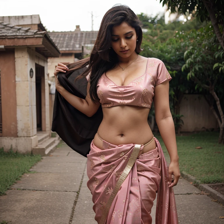 Saree lowest hip saree wearing 