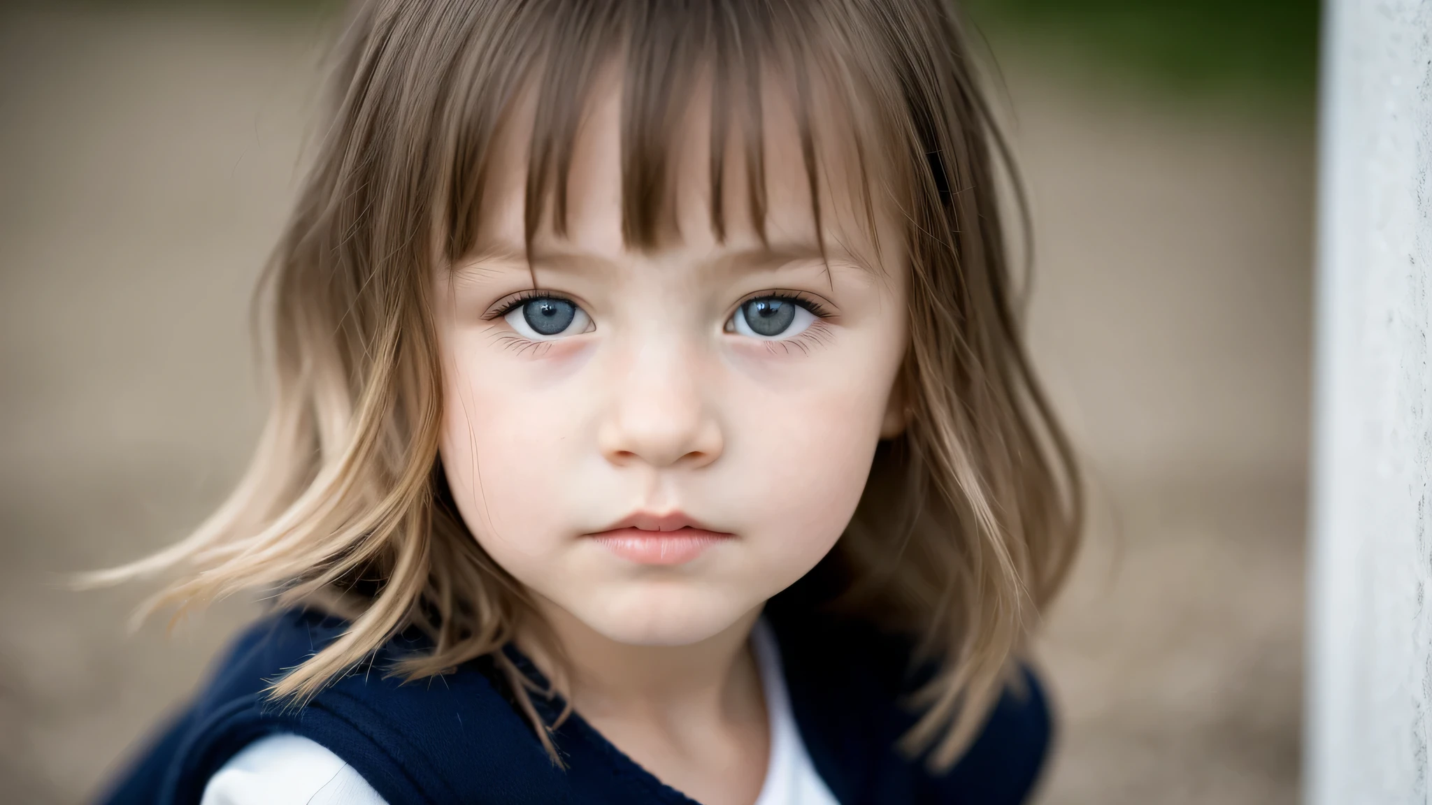 close photo KIDS GIRL BLONDE in his 60s, reminiscent of iconic black and white landscapes. , this portrait in hyperrealistic detail, .((best quality)), ((masterpiece)), (detailed), 8k uhd, Nikon 70d, ISO200, F/2.8, 1/25sec, 70mm.