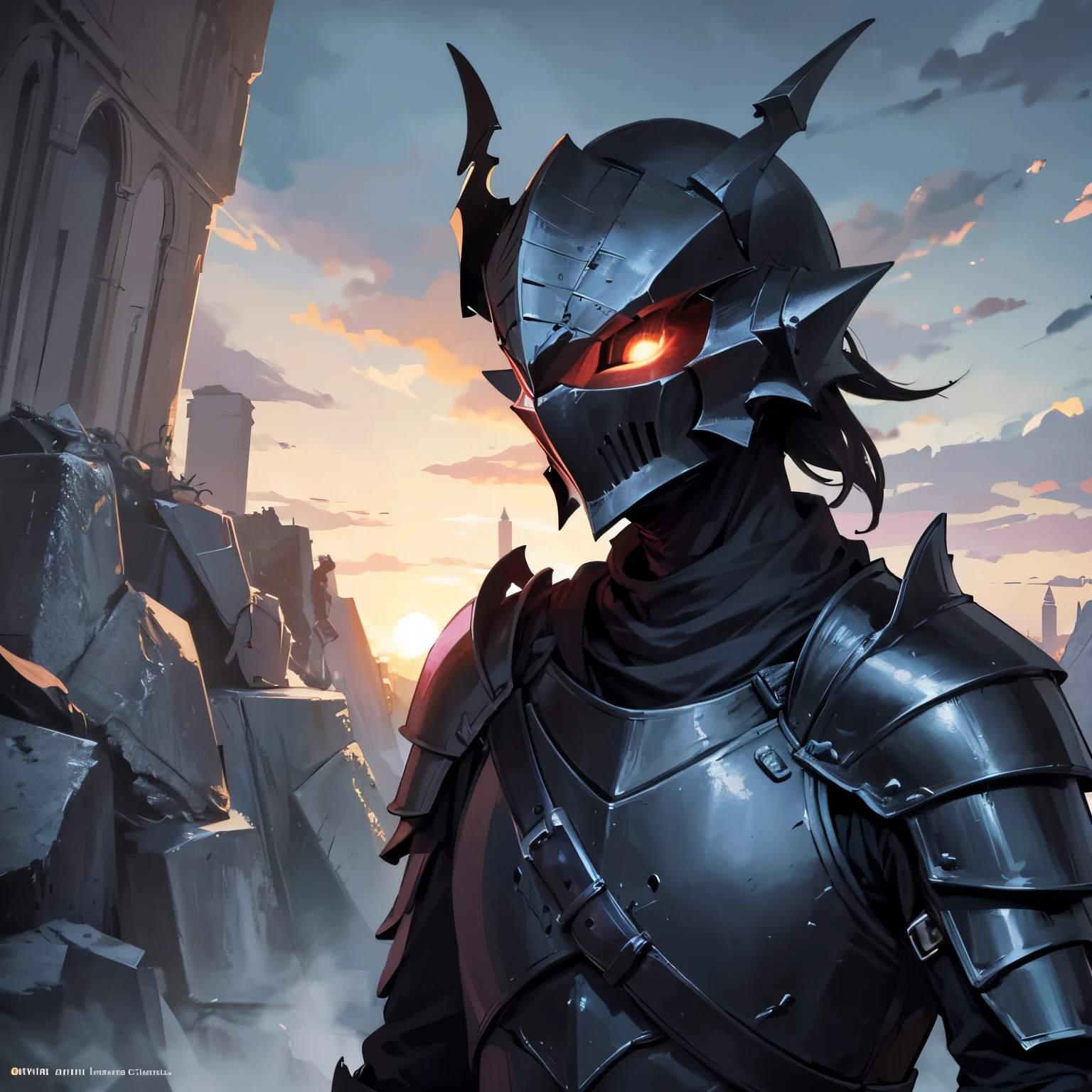 one person Dark Souls modern black armor Dragon Helmet