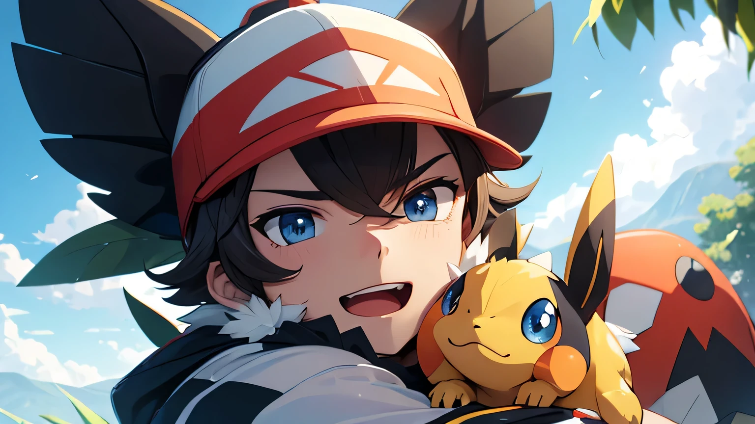 guy with pokemon, The guy in the cap, Without defects, cute pokemon