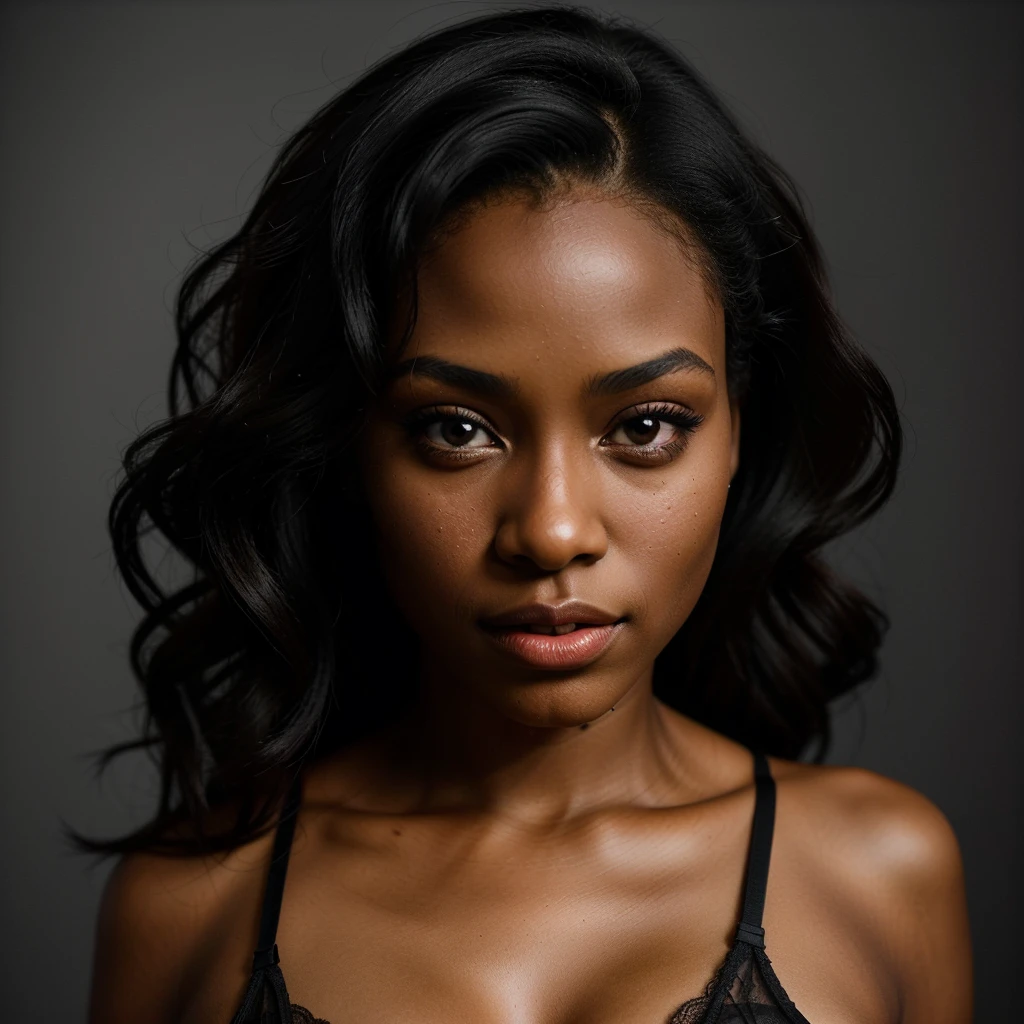 3D art portrait of beautiful young black woman