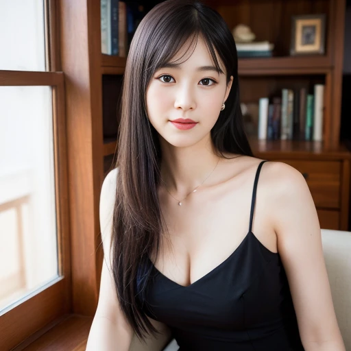 (8K, RAW photo, highest quality, masterpiece: 1.2), 超詳New, super resolution, (genuine, genuine photos: 1.37), portrait, High resolution RAW color photos, professional photos, 非常に詳New and beautiful, 非常に詳New, 8K wallpapers, amazing details, huge file size, official art, highly detailed CG Unity 8K wallpapers, 非常に詳New beautiful girls, 非常に詳New faces 非常に詳New eyes,thin eyebrows、single eyelid、 very fine skin, very fine fingers, very small nose, highly detailed mouth, perfect anatomy,office、sitting on a chair in front of a computer、綺麗な肌のsmooth thighs、Operating a computer、Outside the window is the seaside、 highly detailed background, very fine clothes, one girl, (18:1.2), Ten generations, cute girl, famous japanese idol,Asuka Saito、 cute, realistic body, , white skin, glowing skin, Thick、Chubby、glamorous, black hair, Thin, straight, very long hair in a ponytail、, (dull bangs:1.2), smile, cute, like々New , cute顔,calm expression、 small mouth、thin lips、genuineistic face, delicate eyes, sale eyes,Pearl piercing、Wide open chest、Pearl necklace on the chest、Mole on the chest、Transparent cut and sew made of lavender cotton material、sleeveless、thin shoulder strap、chest is wide open、deep cleavage、chest is drooping、No bra、Big breasts are heaving、Big breasts are about to spill out、お腹もChubby、photo from the waist up、firm buttocks、smooth thighs、lavender tulle skirt、The nipples are slightly brown and transparent at the tip of the chest.、small nipple protrusion at the tip of the chest、Photographed from 45 degrees in front、keyboard and computer monitor