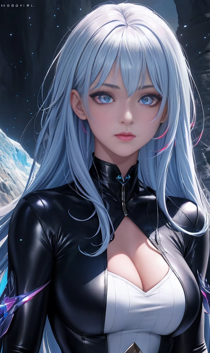 ((Best Quality)), ((masutepiece)), (Detailed:1.4), 3D, A beautiful cyberpunk female image,Thick hair,light particules,pure energy chaos anti-technology,nffsw(HighDynamicRange),Ray traching,NVIDIA RTX,Hyper-Resolution,Unreal 5,Subsurface scattering,PBR Texturing,Post-processing,Anisotropy Filtering,depth of fields,Maximum clarity and sharpness,multi-layer texture,Albedo and specular maps,Surface Shading,Accurately simulate light-material interactions,perfectly proportions,Octane Render,two tone lighting,Large aperture,Low ISO,White Balance,The Rule of Thirds,8K Raw,Fertility Position,