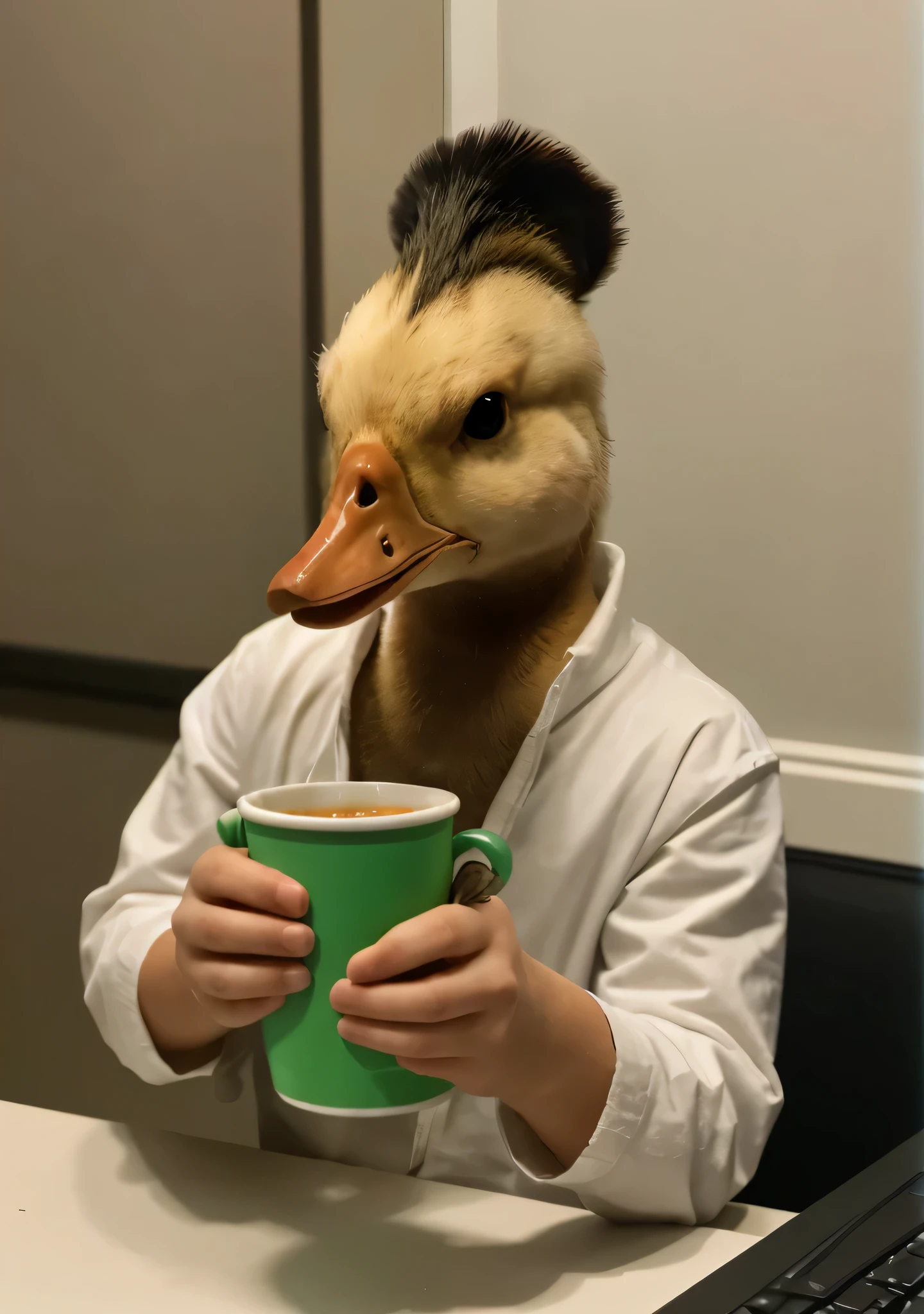 holding paper cup with purple water