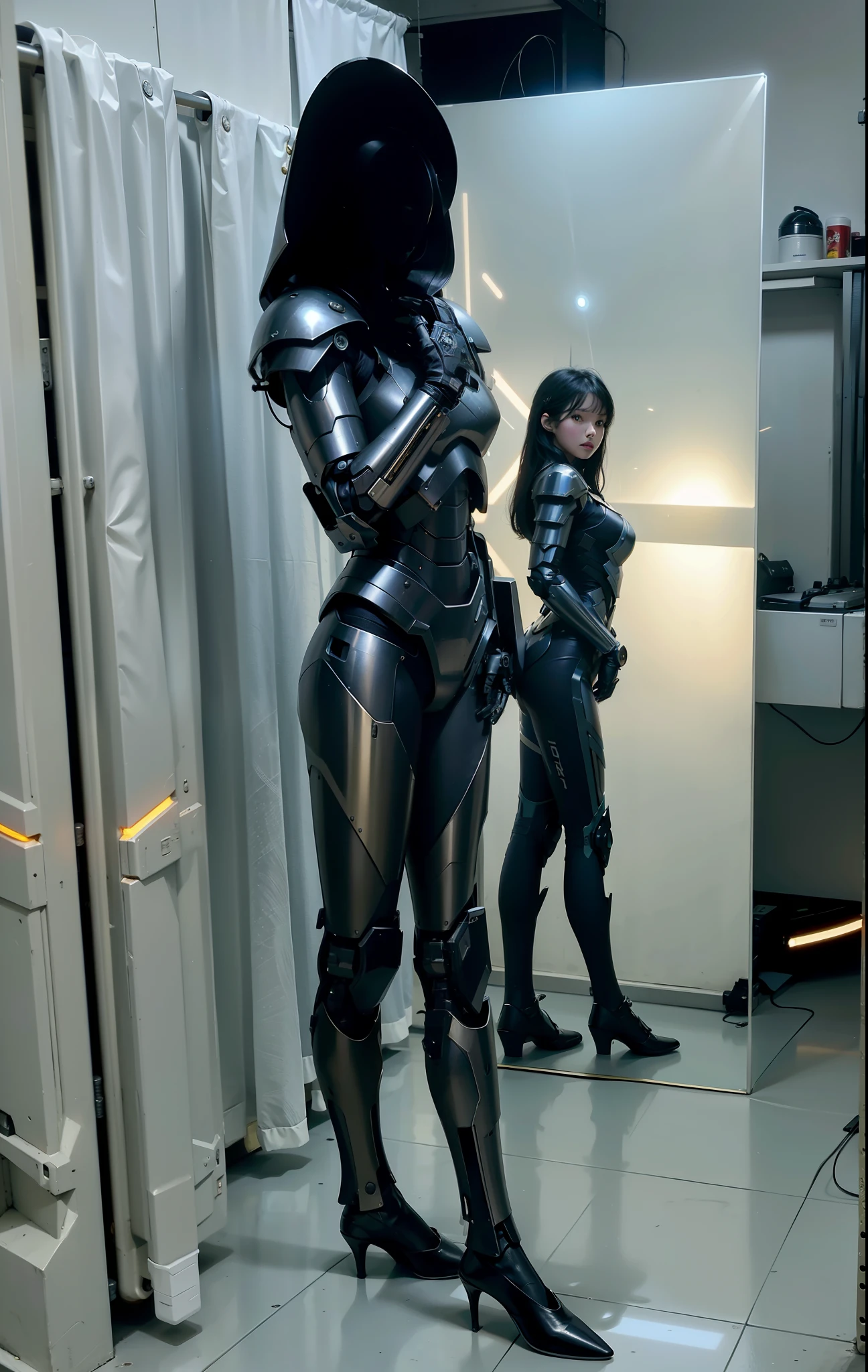 best quality,gold jewelry,Fairy skin,(Every time :1.2),Everlasting,super detailed,actual,high quality,light lighting,Ray tracing,ultra high definition,upper part of body, Future Iron Man mecha,shooting,battery,Launching equipment,Large-caliber artillery,Ros Tran 8K,Mecha Cyber Armored Tank Girl,Wearing a cyberpunk stamina helmet,Wearing a glowing space helmet,High-tech motorcycle helmet,There is a breathing light on the body,The armor of the future shines,Armed electromagnetic gun,Mecha style,