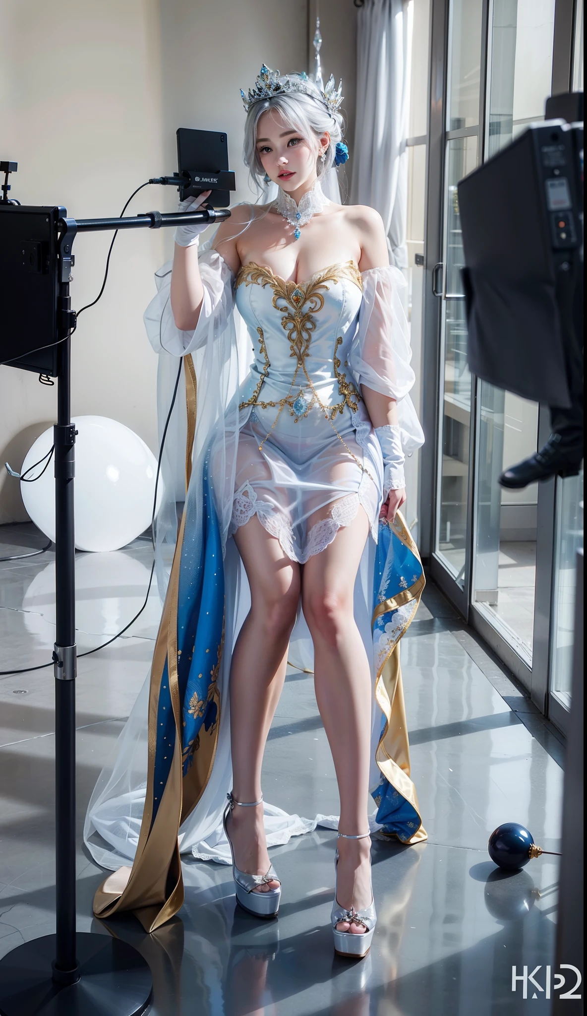 Royal sister,Delicate Frost Queen,put the crown on your head,mature body,tall figure,number,Leg length,4K,HD,Translucent lace,白皙plump figure,pretty face,Little cherry mouth,beautiful and delicious(3D royal sister),plump figure,gloss gel coat,gorgeously dressed queen,Gem Diamond Crown,Gold heels