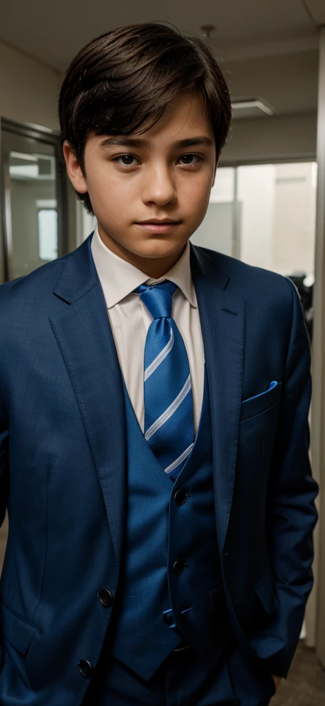  male in blue tie and suit