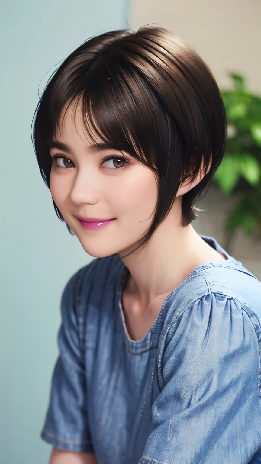 150
(20 year old woman,jeans), (Super realistic), (high resolution), ((beautiful hairstyle 46)), ((short hair:1.46)), (gentle smile), (brest:1.1), (lipstick)