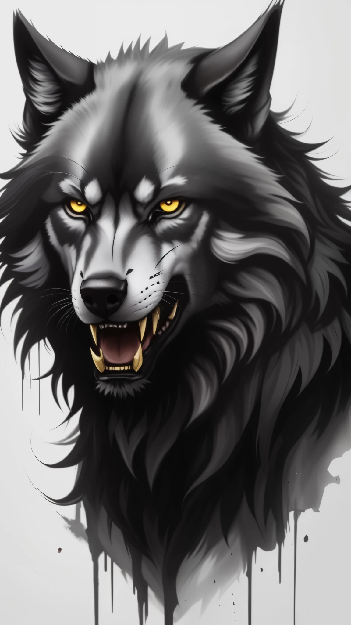 a painting of a No or with blood on the face, Lobo no inferno, No or, photo of No or, portrait of No or fantasy, imagem do avatar, He ad No or, Grim - Lobo, Big No or, portrait of No or, No or, No or alp ha head, wolp, foto de perfil, AngieNão or, No or, alto detalhamen to), He has No or yellow eyes, Meio Lobo, No or dark grey