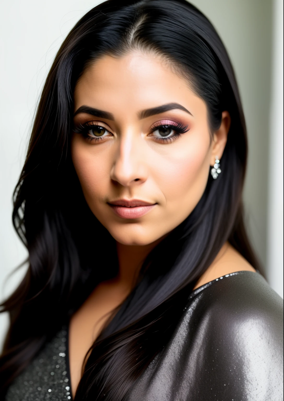 Cru, estilo, Um retrato impressionante de uma mulher de 38 anos, Beautiful with striking features. Ela deve ter longos cabelos pretos, a captivating look and a seductive expression. O pano de fundo deve ser Roma, permitindo que a mulher seja o ponto focal da imagem. Por favor, Pay close attention to details, como realces e sombras no rosto e no cabelo, para criar uma imagem realista e realista. Experiment with different lighting techniques to enhance the mood and atmosphere of the portrait. The final product should be a masterpiece that captures the essence and beauty of the woman, ((pele altamente detalhada, detalhes da pele)), sharp focus, Volumetric mist, 8K Ultra HD, dslr, alta qualidade, Film grain, Fujifilm XT3, corpo todo