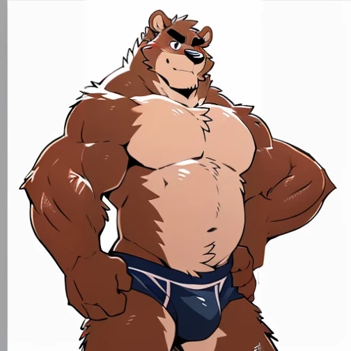by takemoto arashi, (1boy), solo, male anthro, kemono, (dark red bear), (white torso), hot body, gut, muscle-gut, muscle, hunk, sexy, bara, handsome boy, (detailed black eyes), (masterpiece, high res, best quality), 4k, soft skin, warm color