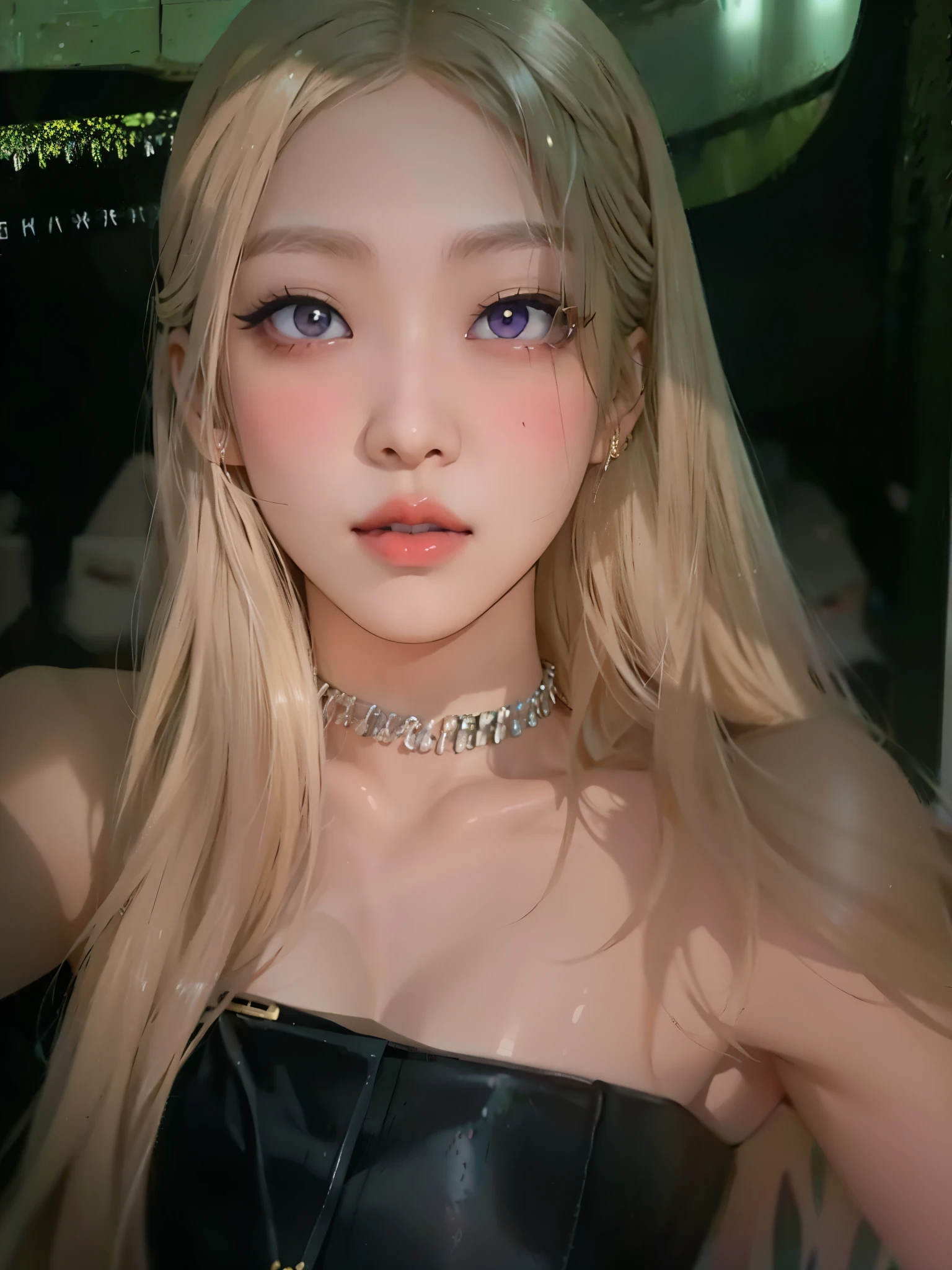 um close up de uma mulher com longos cabelos loiros usando um vestido preto, ning ning de aespa, portrait of ning ning do aespa, cl, jennie kim, jennie do blackpink, aespa, ning ning, aespa ning ning, tzuyu de duas vezes, bbwchan, taken at the beginning of 2020, Jinyoung Shin, ning ning, aespa girl, loira 