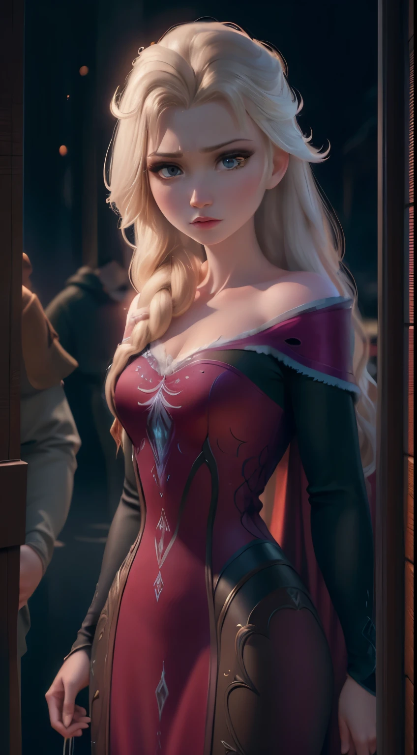 (elsa frozen-rose quartz SU mezclando modelos .) Highly detailed CG unity 8k wallpaper, style shot, complex, high detail, dramatic, highest quality movie still image, very detailed, masterpiece, best quality, character design, Elsa, Elsa from Frozen,Diamante Rosado fusión (( Dark style)), realistic ultra-detailed rendering style, natural light, sharp character design, (hard focus, 8k), (((natural skin texture))), 8k textures, soft cinematic lighting, adobe lightroom, dark room, hdr, Sophisticated, Elegant, Rich Detail, Sharp Focuilm Look) )), Soothing Tones, Detail Frenzy, Intricate Detail, Super Detail, Low Contrast, Soft Film Lighting, Dull Colors, Exposure Blending, HDR, Fade, 35mm, f/1.4, ISO64, f16, 25 sec.