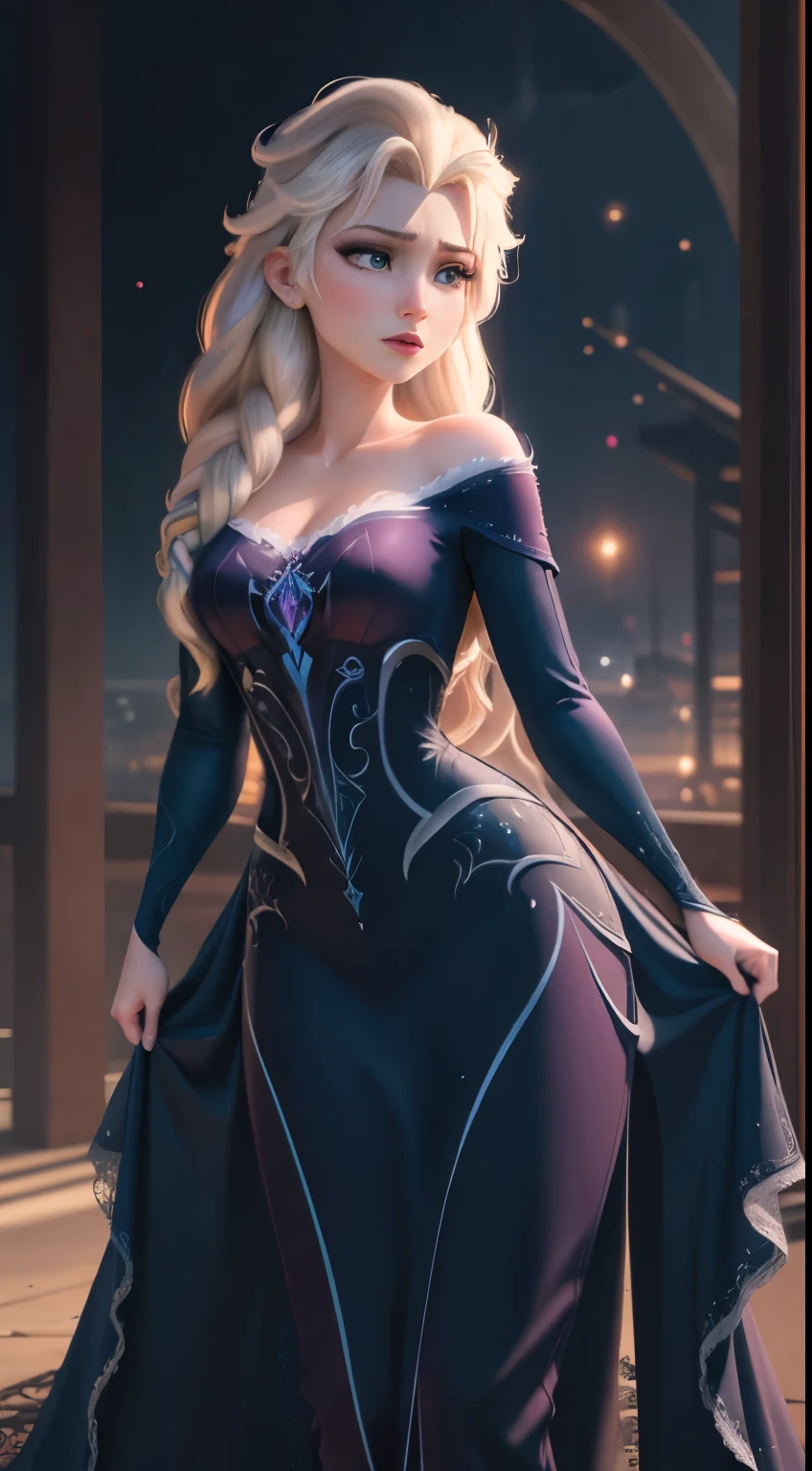 (elsa frozen-rose quartz SU mezclando modelos .) Highly detailed CG unity 8k wallpaper, style shot, complex, high detail, dramatic, highest quality movie still image, very detailed, masterpiece, best quality, character design, Elsa, Elsa from Frozen,Diamante Rosado fusión (( Dark style)), realistic ultra-detailed rendering style, natural light, sharp character design, (hard focus, 8k), (((natural skin texture))), 8k textures, soft cinematic lighting, adobe lightroom, dark room, hdr, Sophisticated, Elegant, Rich Detail, Sharp Focuilm Look) )), Soothing Tones, Detail Frenzy, Intricate Detail, Super Detail, Low Contrast, Soft Film Lighting, Dull Colors, Exposure Blending, HDR, Fade, 35mm, f/1.4, ISO64, f16, 25 sec.