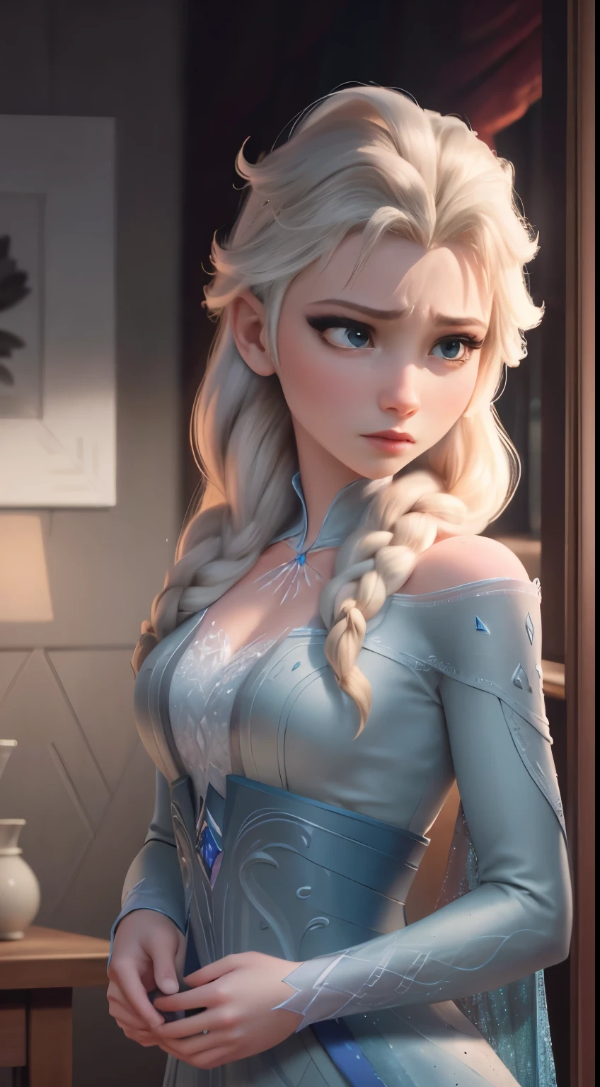 (elsa frozen-rose quartz SU mezclando modelos .) Highly detailed CG unity 8k wallpaper, style shot, complex, high detail, dramatic, highest quality movie still image, very detailed, masterpiece, best quality, character design, Elsa, Elsa from Frozen,Diamante Rosado fusión (( Dark style)), realistic ultra-detailed rendering style, natural light, sharp character design, (hard focus, 8k), (((natural skin texture))), 8k textures, soft cinematic lighting, adobe lightroom, dark room, hdr, Sophisticated, Elegant, Rich Detail, Sharp Focuilm Look) )), Soothing Tones, Detail Frenzy, Intricate Detail, Super Detail, Low Contrast, Soft Film Lighting, Dull Colors, Exposure Blending, HDR, Fade, 35mm, f/1.4, ISO64, f16, 25 sec.