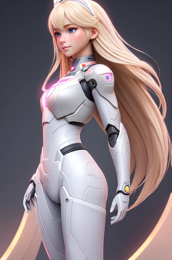 close up 1girl in, ager, Solo, Aesthetic artwork, blond, straight blonde hair, super long blonde hair, light blue eyes, some small freckles, pale skin, small breasts, runners body, (thin hips, thin waist: 1.25), detailed skin, neutral face, shy smile, ((She(Side View), full body shot, she is wearing a futuristic Iron Man suit, black and pink color scheme, highly detailed)), (white fox ear:1.25), (detailed city roof background:1.1), rooftop, overlooking city, 24mm, 4k textures, soft cinematic light, RAW intricate, elegant, highly detailed, sharp focus, ((((cinematic look)))), soothing tones, insane details, intricate details, hyperdetailed, low contrast, soft cinematic light, dim colors, exposure blend, hdr, faded