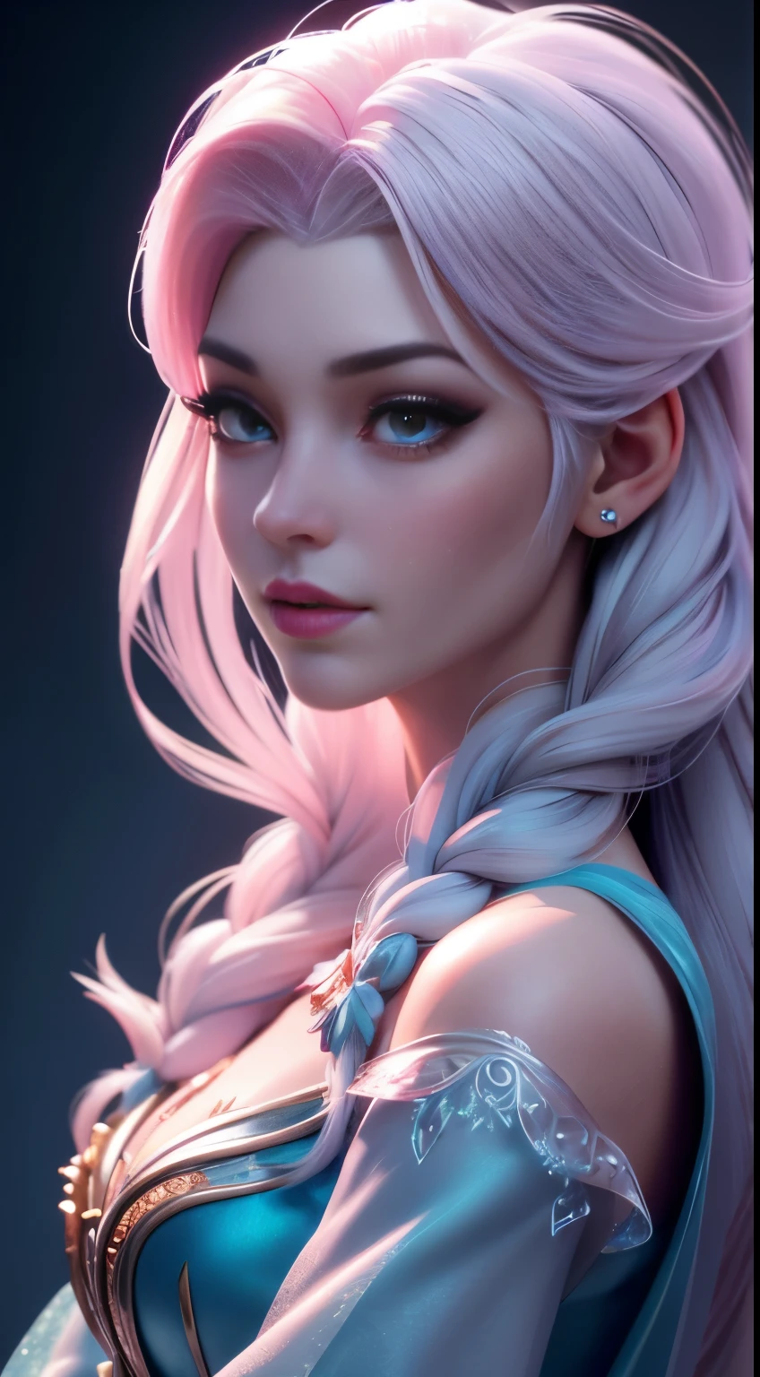 (elsa frozen-rose quartz SU mezclando modelos .) (ultra FUSIÓN) Highly detailed CG unity 8k wallpaper, style shot, complex, high detail, dramatic, highest quality movie still image, very detailed, masterpiece, best quality, character design, Elsa, Elsa from Frozen,Diamante Rosado fusión (( Dark style)), realistic ultra-detailed rendering style, natural light, sharp character design, (hard focus, 8k), (((natural skin texture))), 8k textures, soft cinematic lighting, adobe lightroom, dark room, hdr, Sophisticated, Elegant, Rich Detail, Sharp Focuilm Look) )), Soothing Tones, Detail Frenzy, Intricate Detail, Super Detail, Low Contrast, Soft Film Lighting, Dull Colors, Exposure Blending, HDR, Fade, 35mm, f/1.4, ISO64, f16, 25 sec.