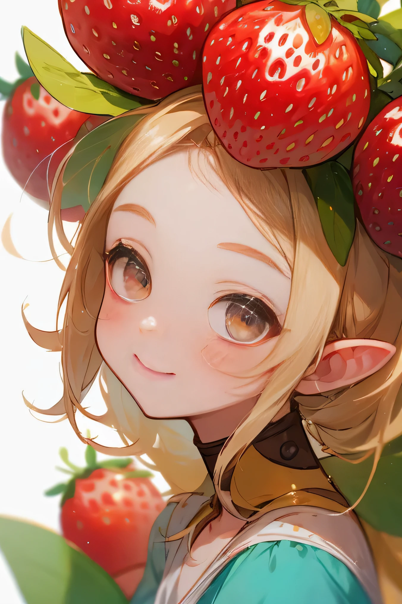 highest quality、High resolution、8K、cute beauty、detailed background、beautiful and detailed face、beautiful and smooth skin、skin texture、Multiple little fairies、fruit and food costumes: fruit and candy costume、Gives a colorful and cute impression。for example、Strawberries or bananas、We also have costumes such as donuts.。