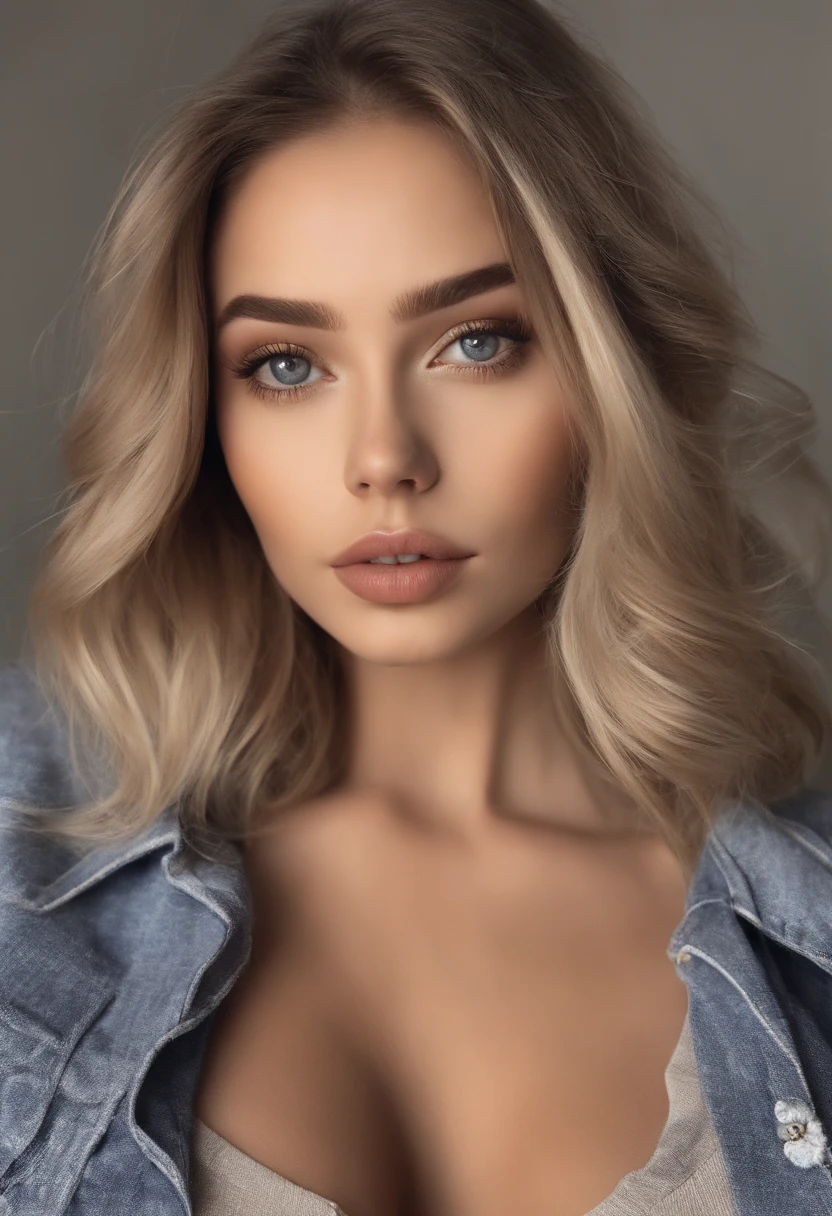 Arafed woman completely , fille sexy aux yeux bleus, ultra realist, Meticulously detailed, Portrait Sophie Mudd, cheveux blonds et grands yeux, selfie of a young woman, Yeux de chambre, Violet Myers, sans maquillage, maquillage naturel, looking straight at camera, Visage avec Artgram, Maquillage subtil, Great photo of the whole body kneeling on the bed, dans la chambre, Medium to large bust, naturelle et simple, 24 ans, timide