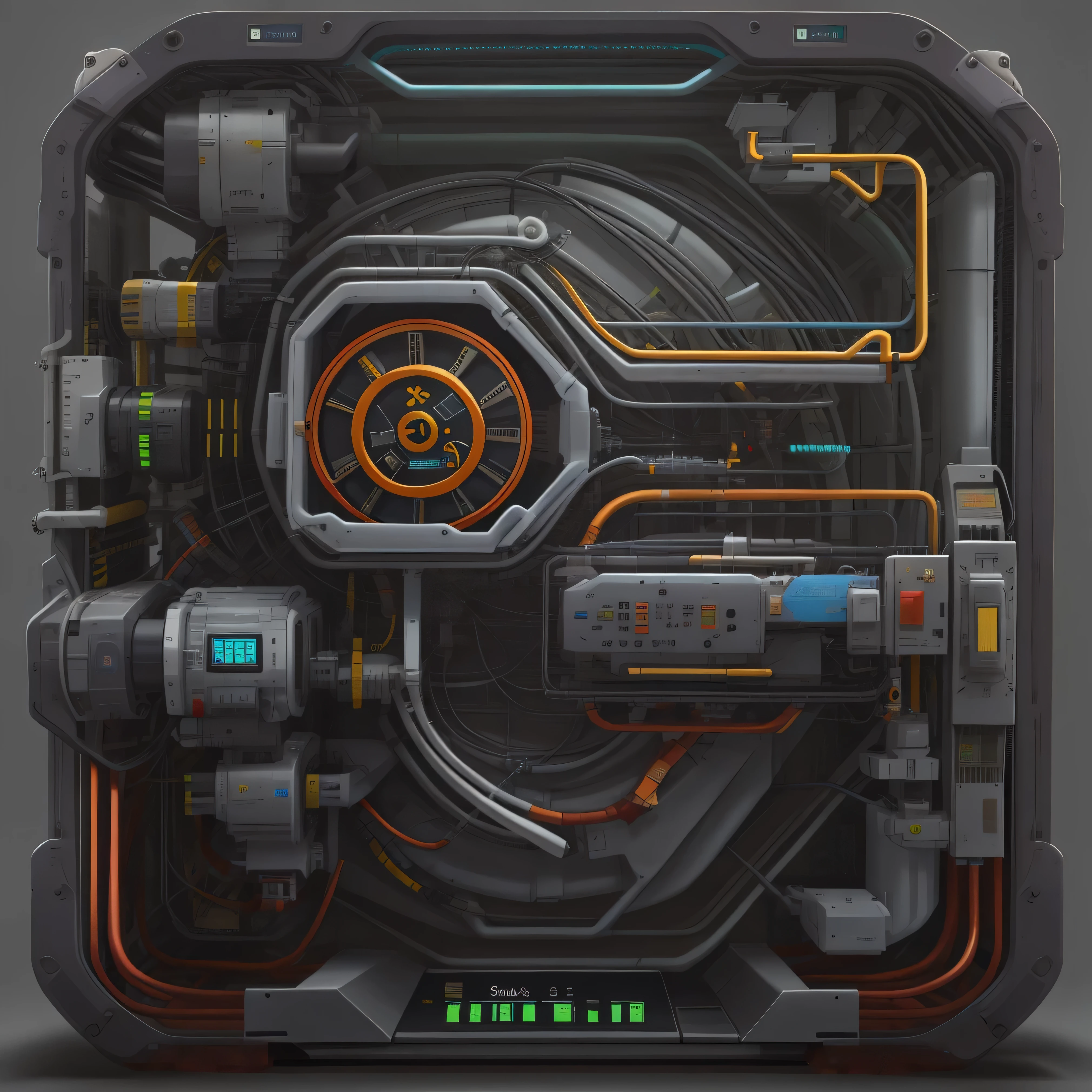 Science,caixa,Bombas,metais,machinery, ultra-detalhado, Transformers are colorful, Futuristic Time Machine.