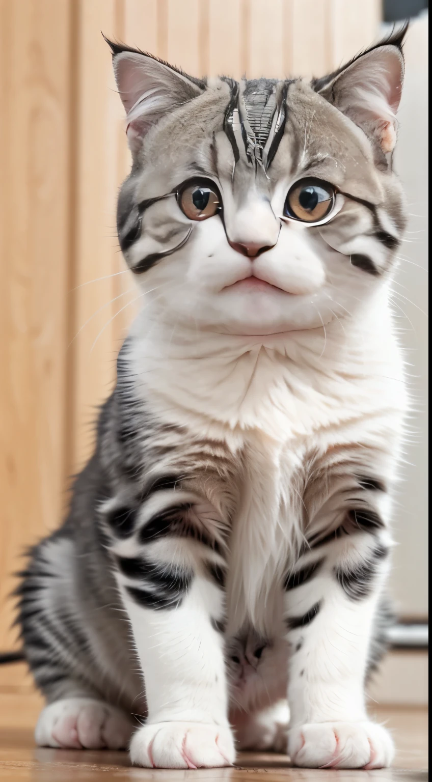 RAW photo, absurd, high quality, realistic, scottish fold, kitten, no background,, 8K UHD, Digital single-lens reflex camera, film grain, Fujifilm XT3, 20mp, be familiar with, sharp focus,