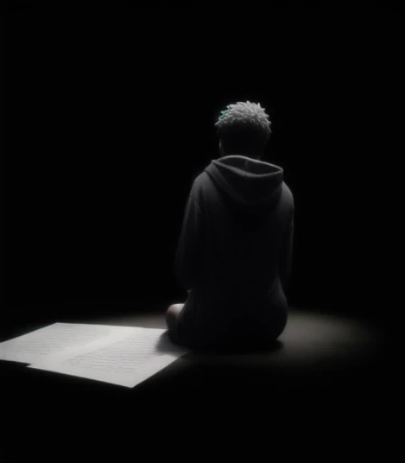 a black encapuzadoie sitting on the ground with a hoodie on, vestido escuro, encapuzado figure, clima sombrio e frio, dark camuflado figure, papel de parede escuro, capuz preto, foto do perfil 1024px, camuflado, 'lonely and shadowy figure'!!, sem rosto, with sem rosto, pessoas sem rosto escuras, encapuzado, vestindo um capuz escuro