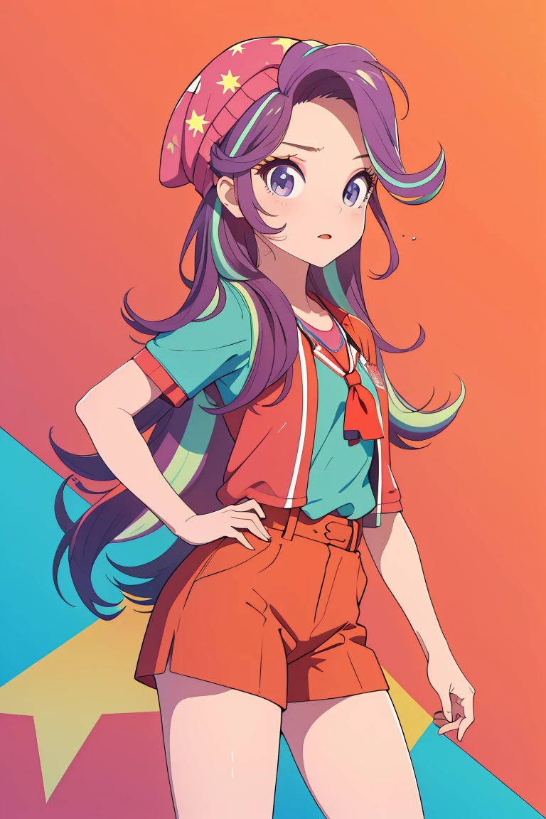 masterpiece,best quality,1girl,mlpglimmer,colored skin,streaked hair,sopi,soviet pioneer,soviet flag,soviet,