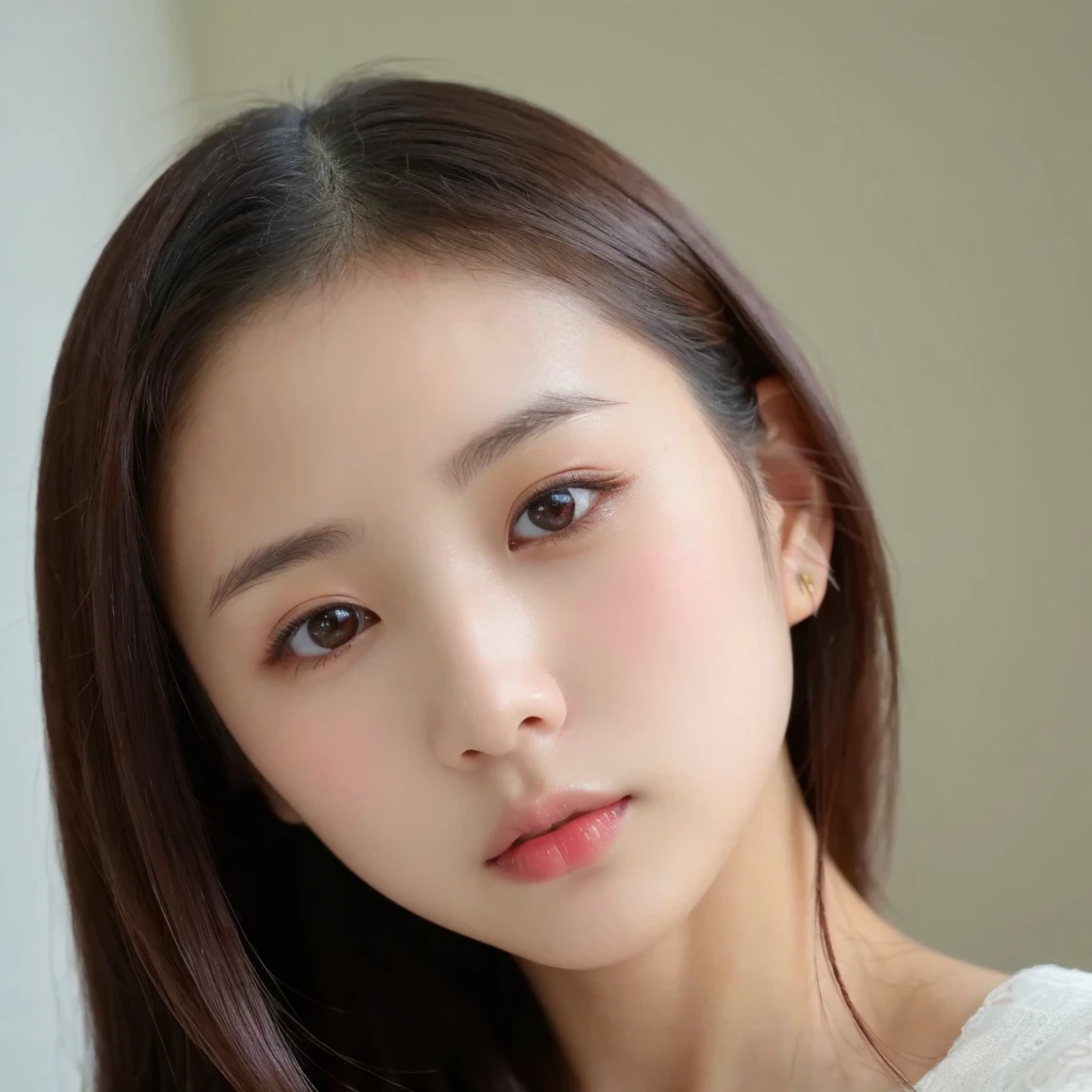 ((cute日本の女の子、beautiful japanese girl、1 girl、19 years old、Highly detailed face and skin texture、super detailed face、highly detailed eyes、Lee Hong、blush、close-up of woman、front、cute、Highly detailed face and skin texture、smooth white skin、Transparent skin texture、))、(dark brown hair)、look at the camera、sharp focus:1.2、beautiful woman with perfect style:1.4、japanese model、young gravure idol、若いcuteグラビアアイドル、Realistic young gravure idol、sophisticated gravure idol、((highest quality、8K、masterpiece:1.3、1photograph))、(4K、RAWphotograph、highest quality)、Place someone on the other side of the screen、Natural light、ponytail