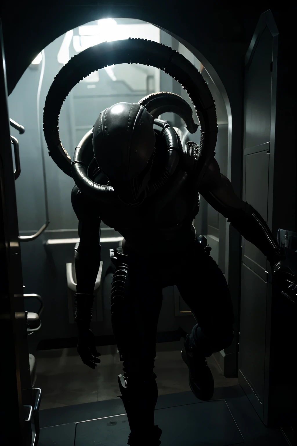 xenomorfo correndo dentro da nave