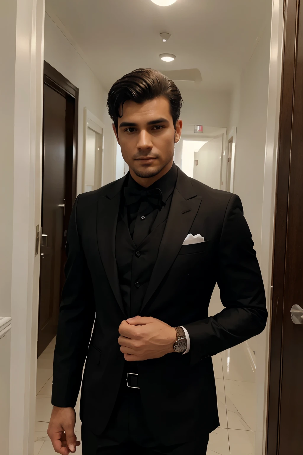 homem elegante com terno preto