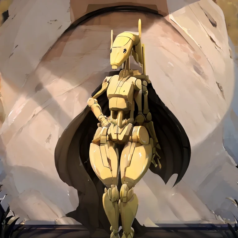 B1 battle droid, wide hips, hyper thighs, hyper ass, femboy, by ASaneMan