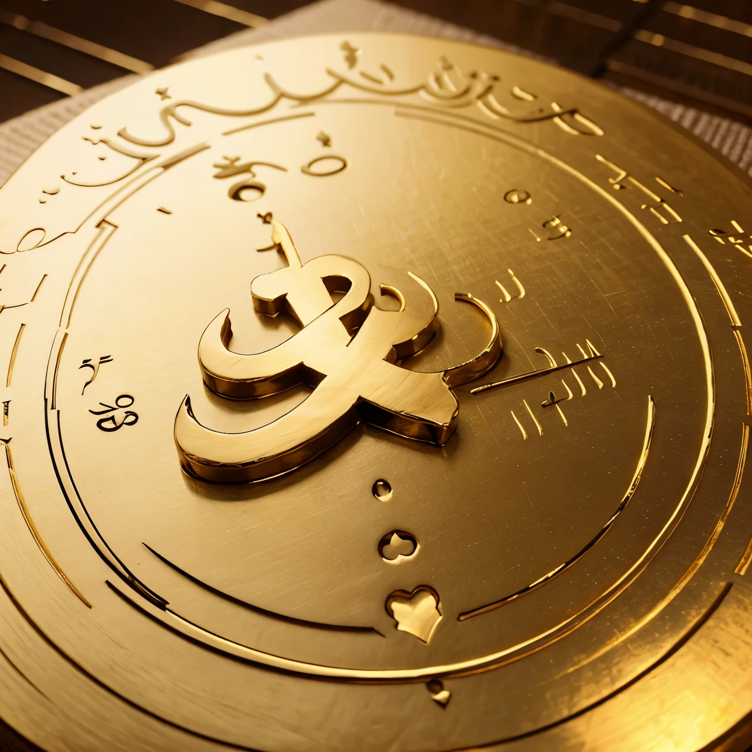 Allah symbol written in gold