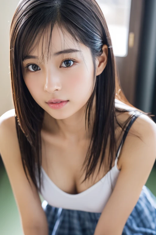最high quality、high quality、Extremely detailed photography、An eye for detail、super detail face、Super detailed reproduction of hair、super detail body、8K, RAW photo, masterpiece, High-resolution RAW color photos Professional close-up photos, realistic, photorealism , 最high quality, best shadows, best illustrations, ultra high resolution, High-Definition CG Unified Physics-Based Renderer, excellent anatomy ,background is blurry , Physically based rendering、high resolution, NSFW, japanese model、perfect face,cute, cowboy shot , professional lighting、1 Japanese girl,high school classroom, Photo of a girl in Japan 28 years old,small_chest、slim face、glowing skin、shiny skin, after the shower,natural makeup、lip gloss、露出したchest、Good transparency, transparent panties, open crotch、seductive posture、lewd eyes、naked