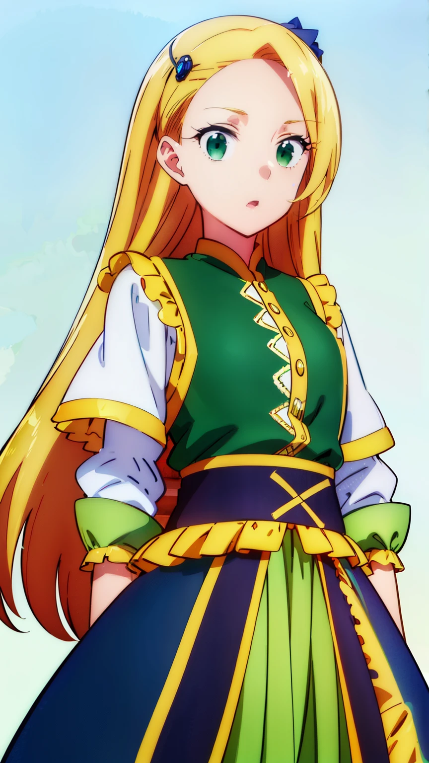 (((highest quality))), ((super detailed)), ((illustrinion)), ((messy hair)), ((frills)), (1 girl),(一人in),,cowboy_shot,crossed_arm,looking for_in_viewer,Open_mouth,simple_background,Are standing,rining:Safety,agriculture_clothing,green_Clothes,green_eye,((highest quality))), ((super detailed)), ((illustrinion)), ((messy hair)), ((frills)), (1 girl),(一人in),,cowboy_shot,crossed_arm,looking for_in_viewer,Open_mouth,simple_background,Are standing,rining:Safety,agriculture_clothing,green_Clothes,green_eye,