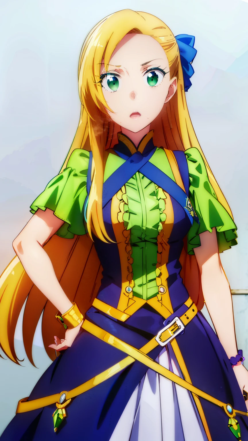 (((highest quality))), ((super detailed)), ((illustrinion)), ((messy hair)), ((frills)), (1 girl),(一人in),,cowboy_shot，crossed_arm，looking for_in_viewer，Open_mouth，simple_background，Are standing，rining:Safety，agriculture_clothing，green_Clothes,green_eye,((highest quality))), ((super detailed)), ((illustrinion)), ((messy hair)), ((frills)), (1 girl),(一人in),,cowboy_shot，crossed_arm，looking for_in_viewer，Open_mouth，simple_background，Are standing，rining:Safety，agriculture_clothing，green_Clothes,green_eye,
