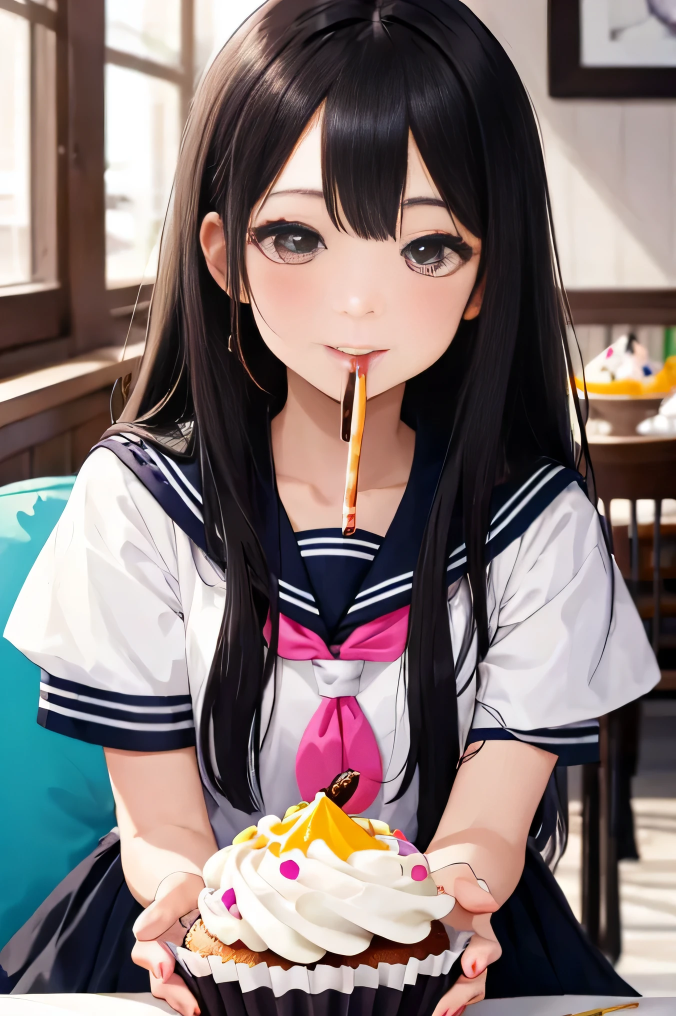 highest quality、High resolution、8K、cute beauty、detailed background、beautiful and detailed face、beautiful and smooth skin、skin texture、Beautiful teenage girl、(multiple women)、Eat happily、Look at me eating happily、cuteセーラー服、
Colorful macarons、cute佇まいで、It is a sweet that you can enjoy sweetness..。Available in a variety of flavors and colors。
Cupcakes featuring frosting and colorful toppings、Sweets with a cute design that you can enjoy。
ice cream and fruit layers、Parfait layered with jelly etc..、Attractive colorful and cute appearance。
Donuts decorated with colorful icing and toppings、cute、Popular sweets that you can enjoy sweetness.。
Tart topped with colorful fruits、見た目も華やかでcuteスイーツ。
