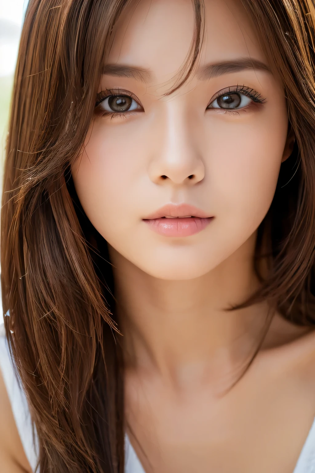8k, highest quality, masterpiece, Realistic, Realistic, Very detailed, Natural light, Highly detailed face and skin, Fine grain, Highly detailed face and skinの中間ショット, Beautiful woman staring at camera, Sexy pose, Beautiful Face, Realistic Face, Detailed face, Beautiful hairstyle, Realistic eyes, fine grain, Realistic Skin, Detailed skin, Beautiful Skin, charm, Ultra-realistic, Sexy Cardigan, kind, Brown Hair, Cute Japanese Girl, whole body