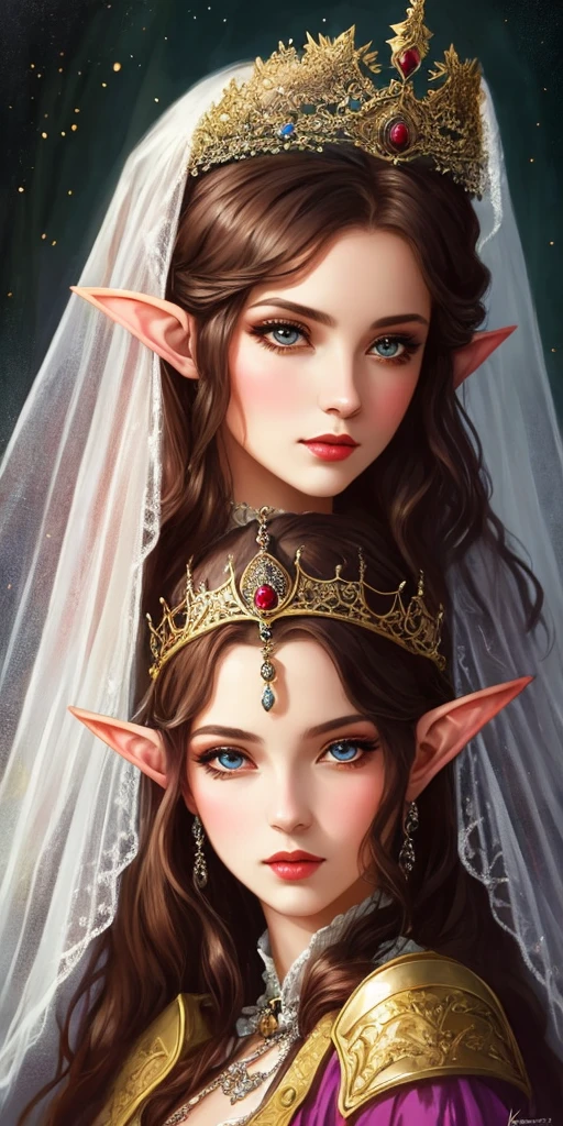 a close up of a woman in a dress with a veil, beautiful fantasy maiden, beautiful fantasy art portrait, fantasy victorian art, medieval fantasy art, beautiful and elegant elf queen, portrait of queen of light, fantasy portrait art, gothic fantasy art, portrait of an elf queen, karol bak uhd, a beautiful fantasy empress, fantasy art portrait