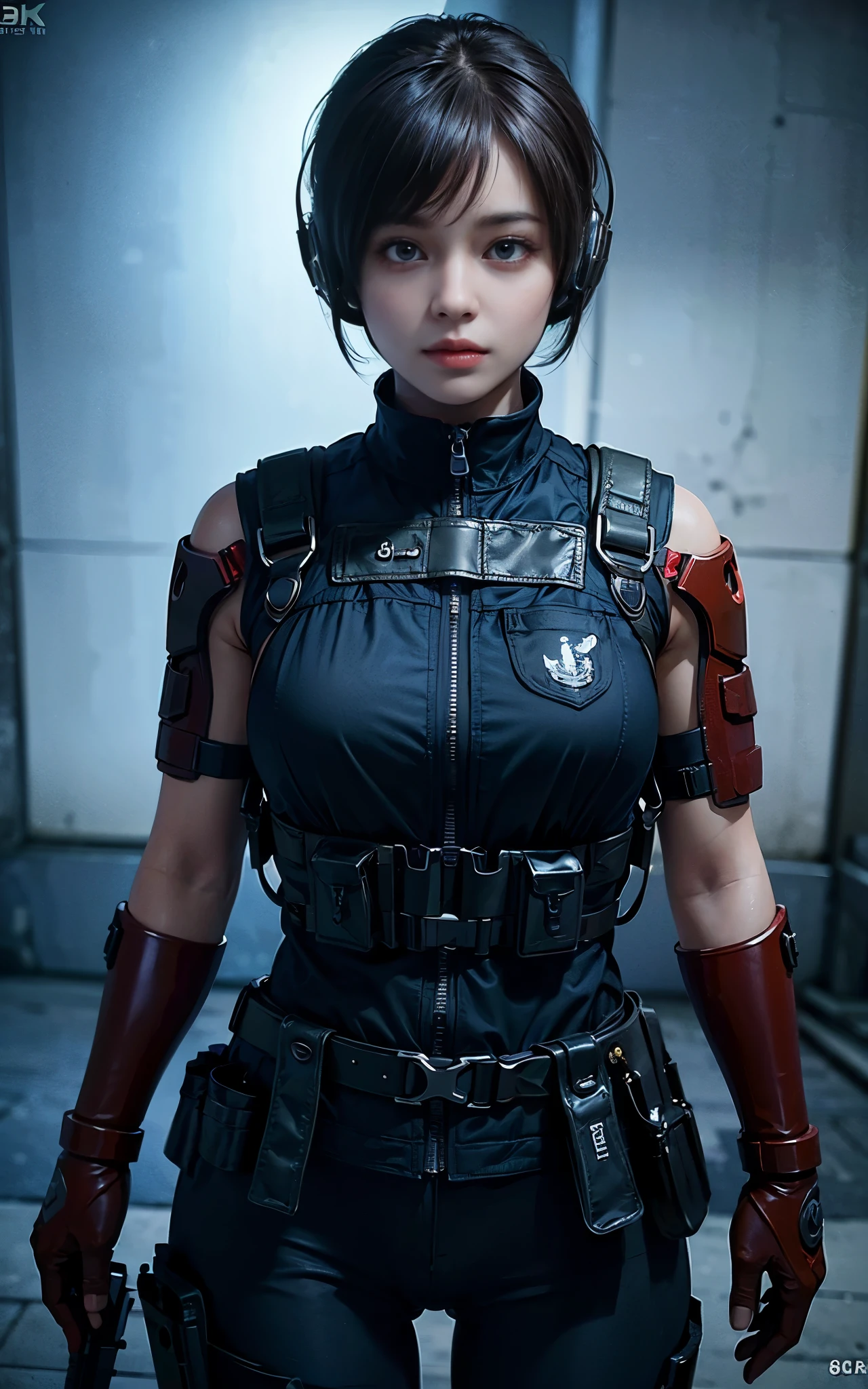 (masterpiece, best quality:1.4), (full body:1.5), (standing:1.2), 1girl, solo, (european youth:1), jessie rasberry, headband, armor, blue bodysuit, belt, fingerless gloves, green pants, boots, full body, looking at viewer, sexy smile, beautiful face, highly detailed face, highly detailed skin, skin pores, in a metallurgy fabric, subsurface scattering, realistic pupils, small breast, full face blush, full lips, detailed background, depth of field, volumetric lighting, sharp focus, absurdres, realistic proportions, good anatomy, (realistic, hyperrealistic:1.4), 16k hdr,