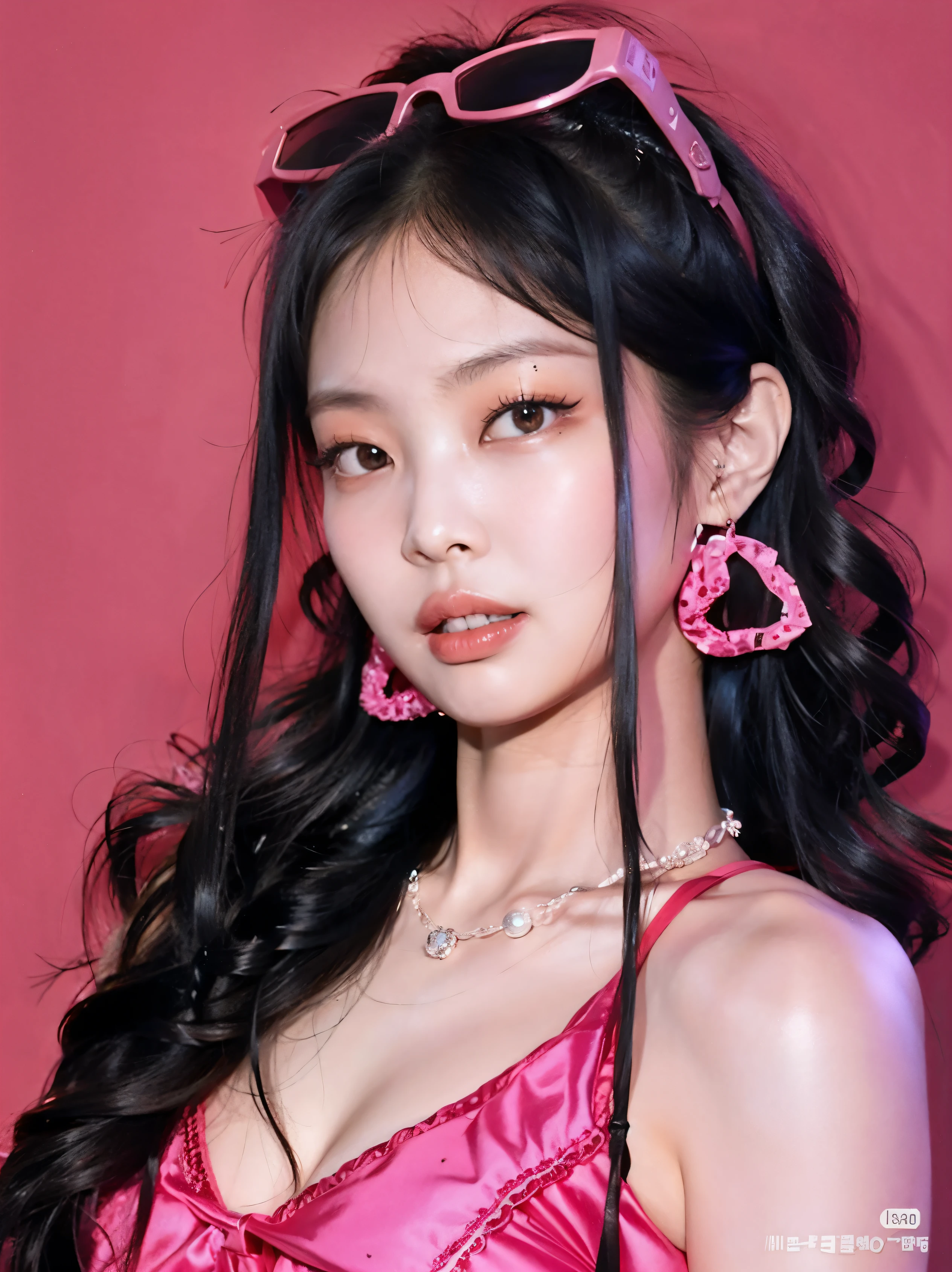 araffe asian woman with long black hair and a pink bow tie, korean girl, ulzzang, beautiful south korean woman, gorgeous young korean woman, beautiful young korean woman, beautiful asian girl, blackpink jennie, jinyoung shin, young adorable korean face, asian girl, jaeyeon nam, asian features, popular south korean makeup, young and cute girl