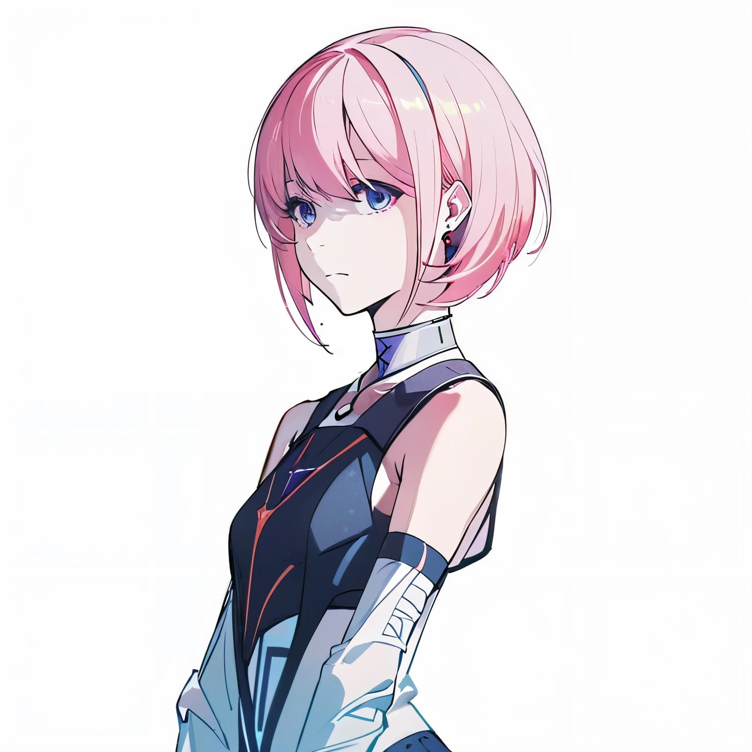 (Masterpiece:1.2, high quality), (pixiv:1.4),Volumetric Lighting, backlight ,pink hair girl,pink short hair,golden pupils,There is a circle of amethyst under the neck,wearing white shirt,The body is made of stars,like a god,black background,facing the camera,blue earrings,cosmic background,looking down camera,in the universe,Inside the chest is the universe,expression of contempt