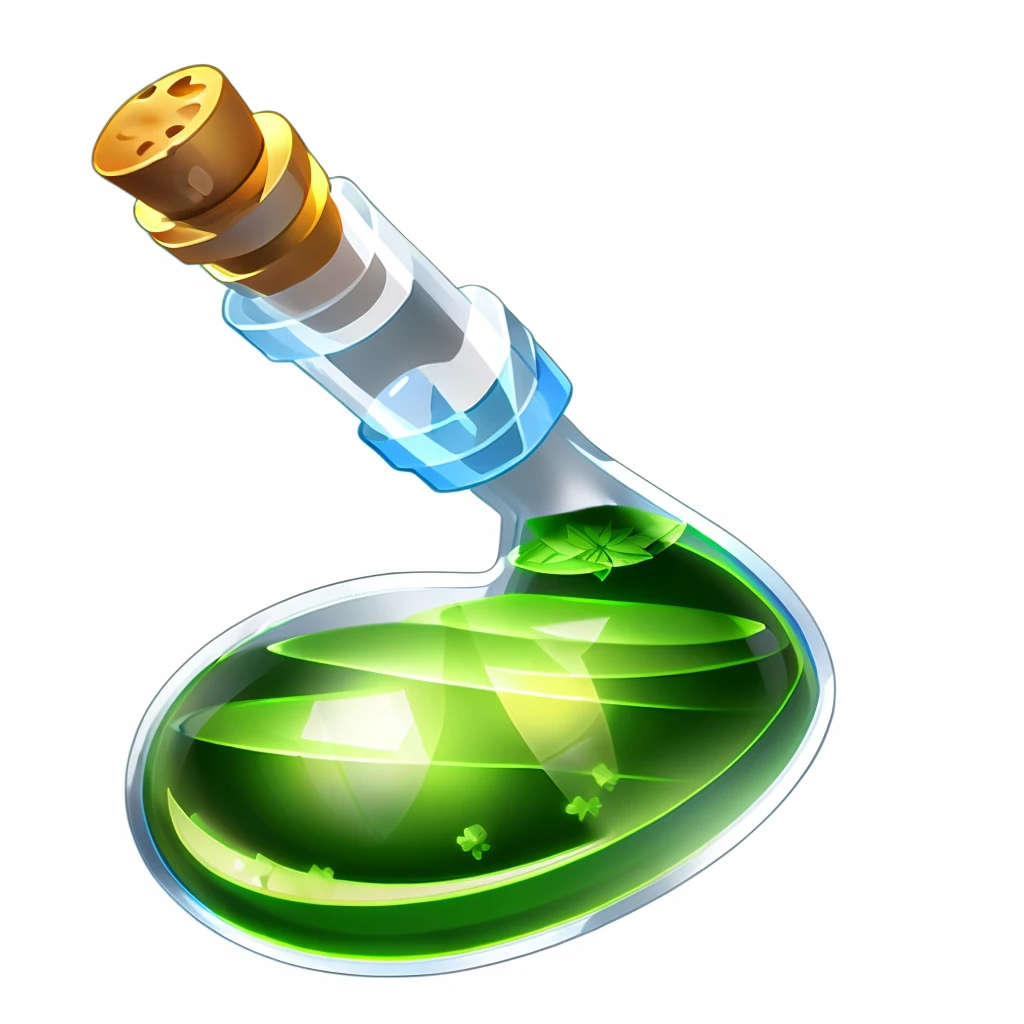 marijuana and the sea　Bottle,ゲームBottle,there are no humans,still-life,transparent,white background,reasonable structure,gameicon,(2D ), 