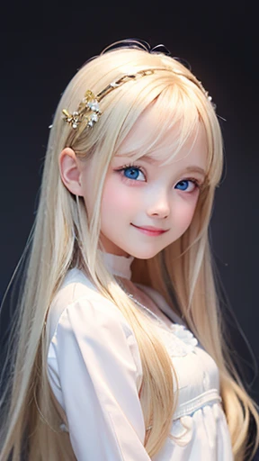 (masterpiece, best quality), 1girl, <lora:sora_scarxzys:1> sora, blonde hair, blue eyes, two side up, long hair, forehead, halo, mini wings, white wings, low wings, blue apron, white shirt, off shoulder, strap slip, bowtie, short sleeves