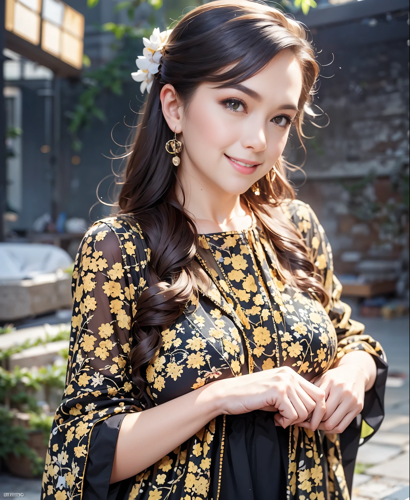 highest quality, masterpiece, attention to detail, realistic, 1 girl, beautiful hands, sexy, whole body, Blissful smile