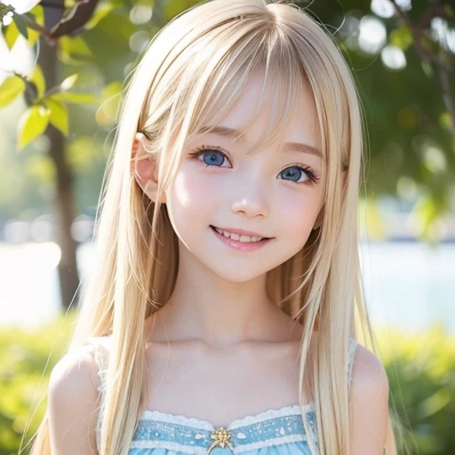 portlate、playground, full naked、bright expression、The cutest face in the world、Young shiny shiny white shiny skin、The best good looks in the world、ultimate beauty girl、The most beautiful and bright blonde hair in the world、shinny hair、Super long silky straight hair、Beautiful bangs that shine、Glowing crystal clear and attractive light blue eyes、(Very beautiful nice cute 9 year old girl)、Lush bust, (naked)