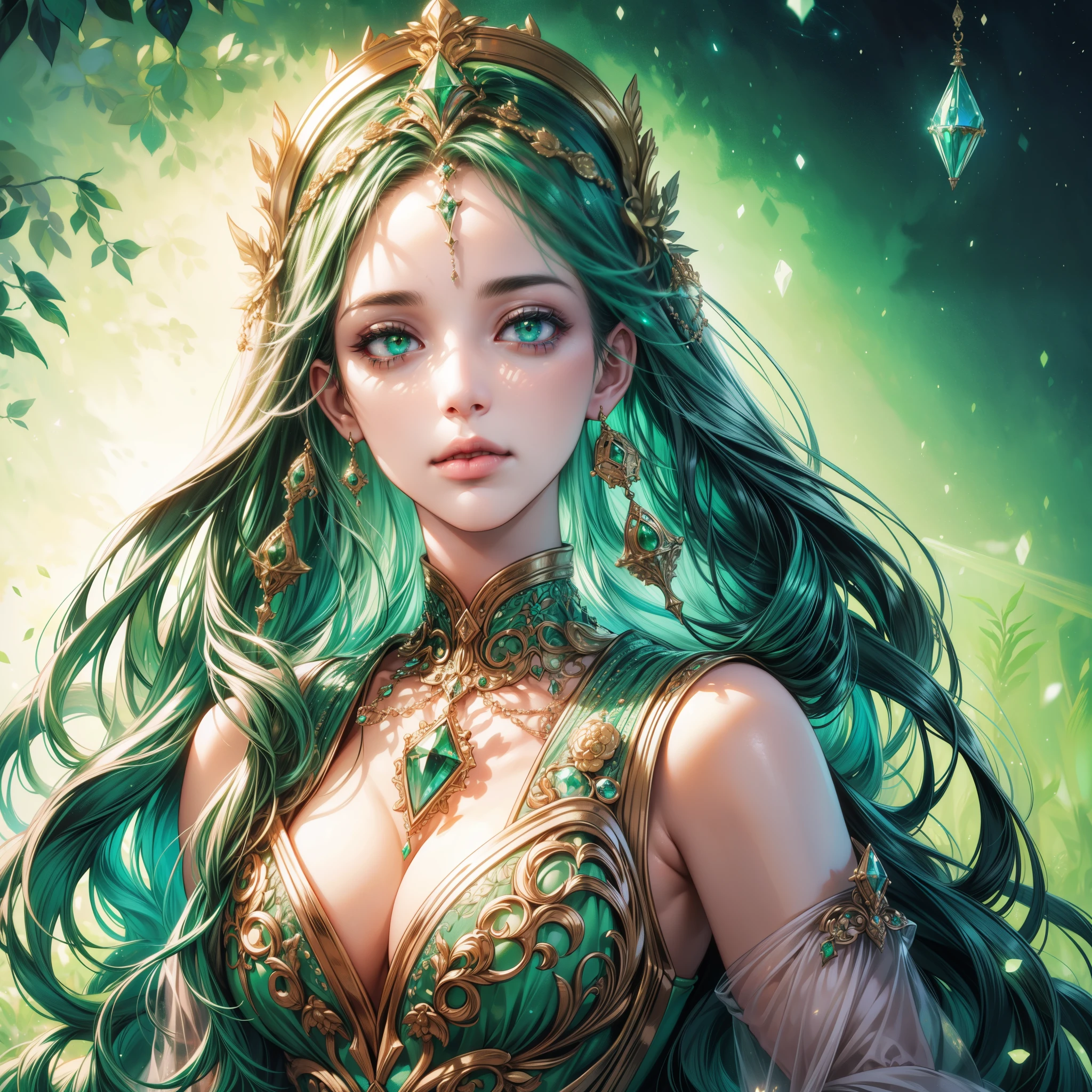 Arafed, a portrait of an elf woman, exotic beauty, long hair, dynamic color, (emerald green eyes), glamour shot, she wears an (white: 1.3) elegant suit, 16k, ultra detailed, masterpiece, best quality, (extremely detailed), arafed, dnd art, phoenix dress
