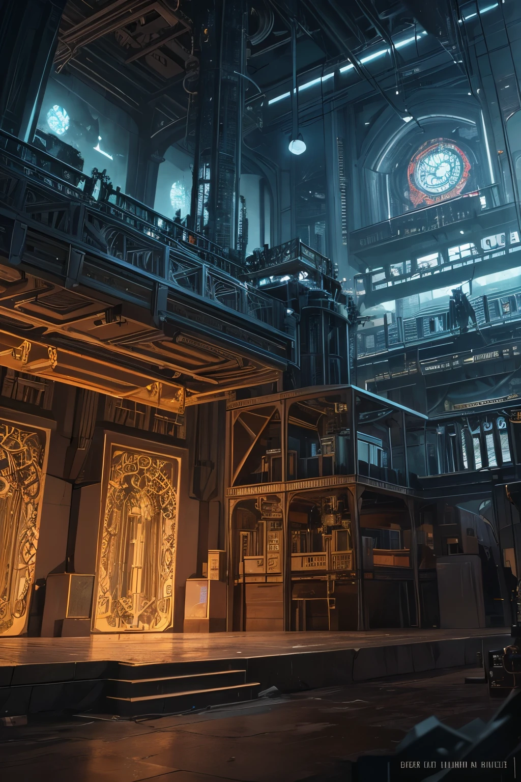 In the heart of the Alchemy Punk's Time Machine Complex, the intricate web of mechanical wiring glows with a strong, ominous light, signaling the presence of advanced, evil technology. The underground lair is a masterpiece of mechanical engineering, with each gear and cog turning seamlessly, emitting a maximum image quality of 8K. Time itself seems to tremble in the face of this intricate machine, with detailed backgrounds highlighting the turbulence of the time transition. The vibrant, maximalist aesthetic of the Alchemy Punk style adds an air of mystique to the scene, capturing the imagination with its precise, detailed rendering of the past and the allure of the