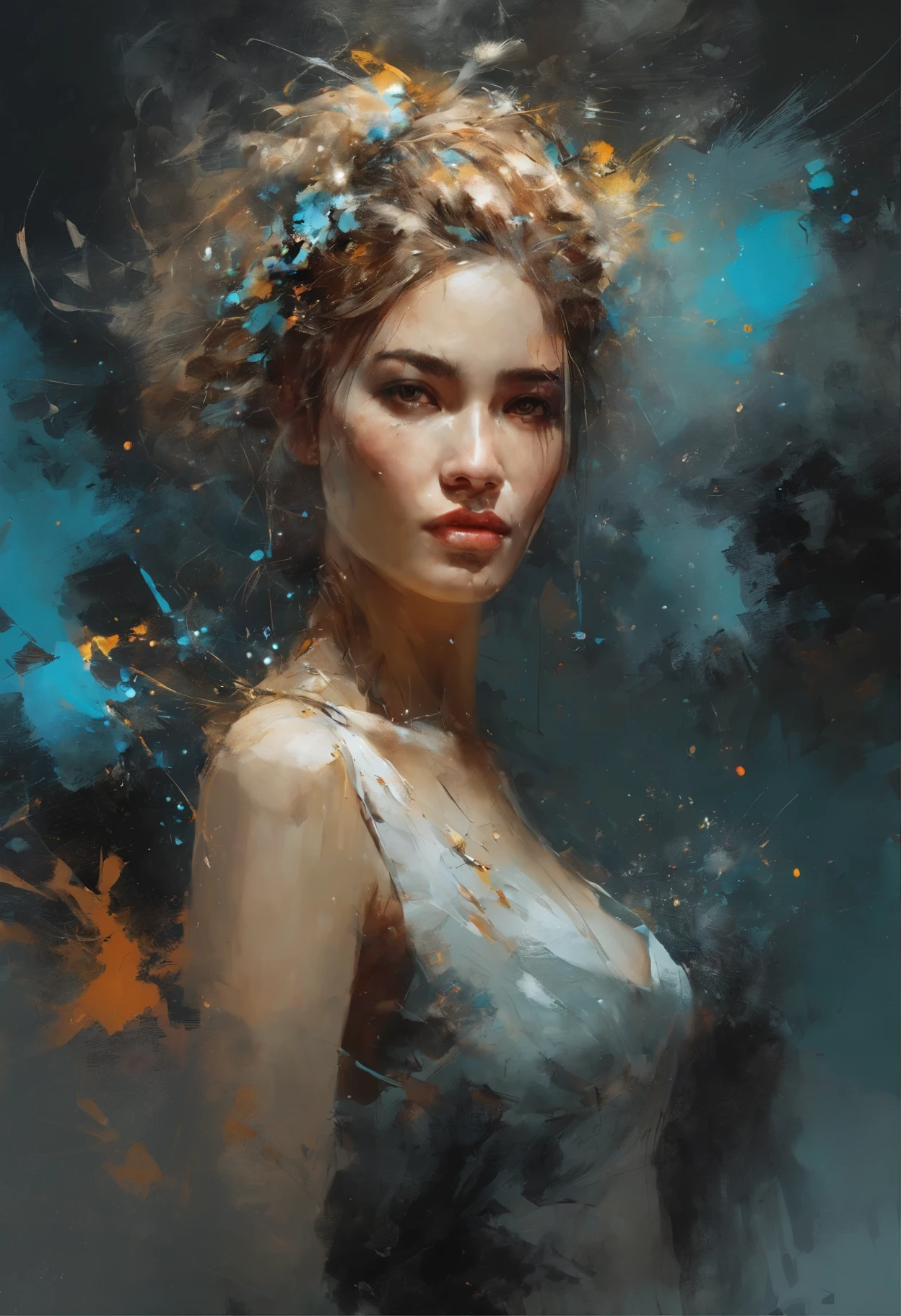 16k diverse graffiti art, Manga, Dynamic, Moonlight, Highly detailed, Digital painting, art stations, concept-art, smooth, Sharp focus, illustration, paint splatter, Art by Carne Griffiths and Wadim Kashin