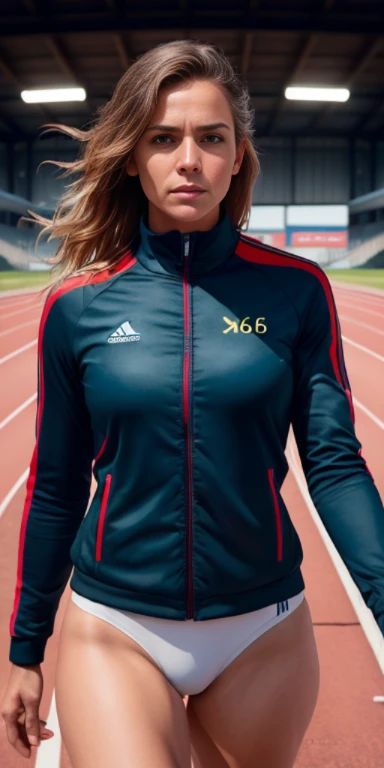 beautiful mature Swedish college girl, in track outfit, outside on track field, ((slim, )), photorealistic, photo, masterpiece, realistic, realism, photorealism, high contrast, photorealistic digital art trending on Artstation 8k HD high definition detailed realistic, detailed, skin texture, hyper detailed, realistic skin texture, armature, best quality, ultra high res, (photorealistic:1.4),, high resolution, detailed, raw photo, sharp re, by lee jeffries nikon d850 film stock photograph 4 kodak portra 400 camera f1.6 lens rich colors hyper realistic lifelike texture dramatic lighting unrealengine trending on artstation cinestill 800,